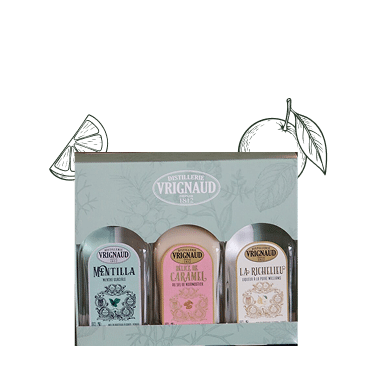 photo du coffret de la mentilla, délice de caramel et de la richelieu